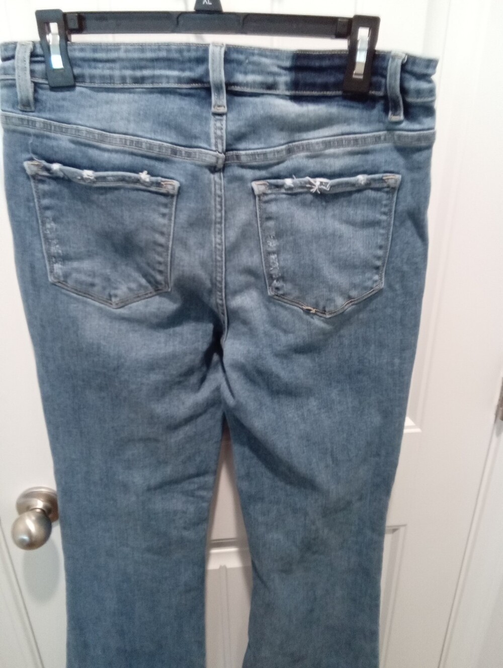 Vervet Blue Size 31 Crate High Rise Slant Hem Flare Distressed Medium Wash Jeans - Picture 4 of 14